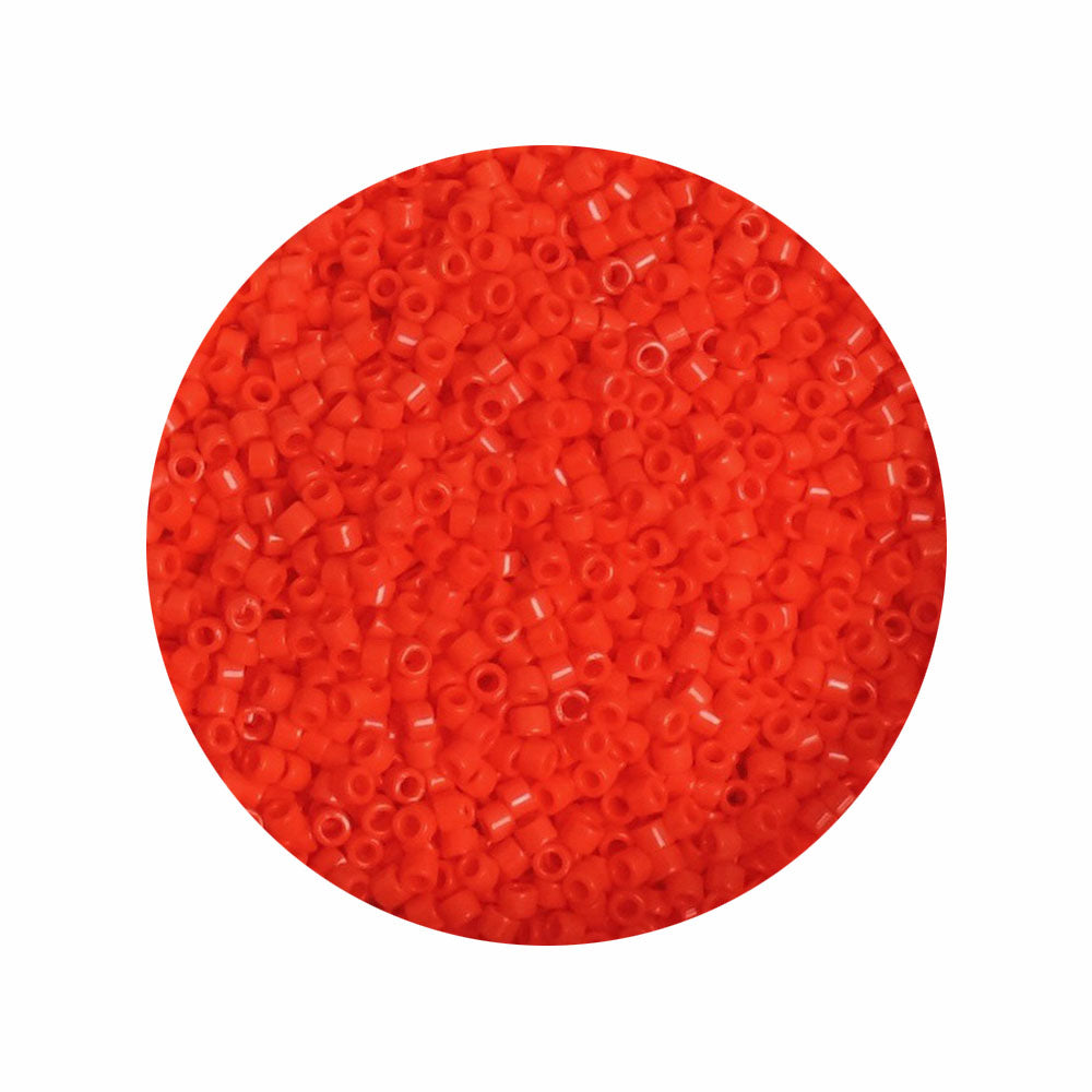 8 grammes de perles Miyuki Délica 11/0 Opaque Vermillon Red DB0727