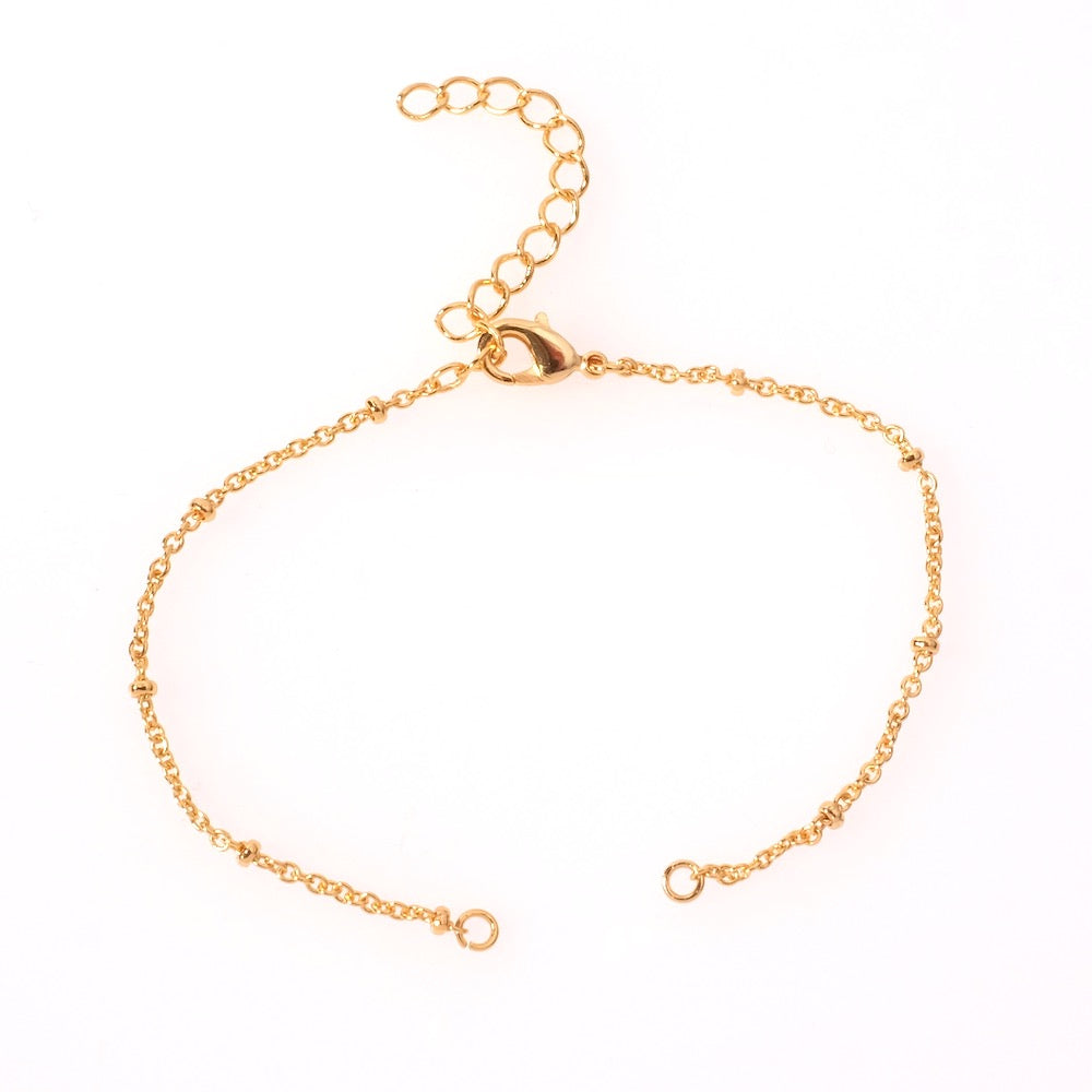 Bracelet pré-monté chaine soudée en Laiton doré à l'or fin 24K Premium