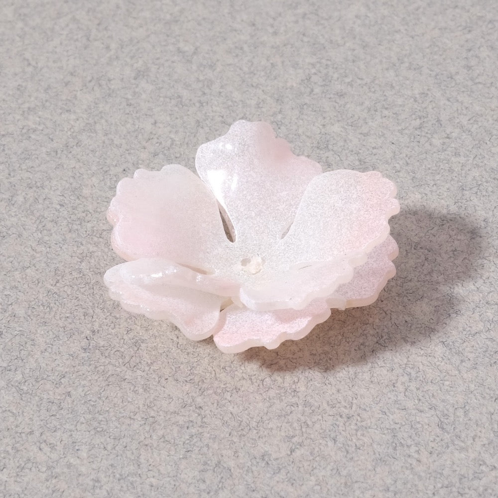 Coupelle Fleur double pétales en acrylique rose pastel