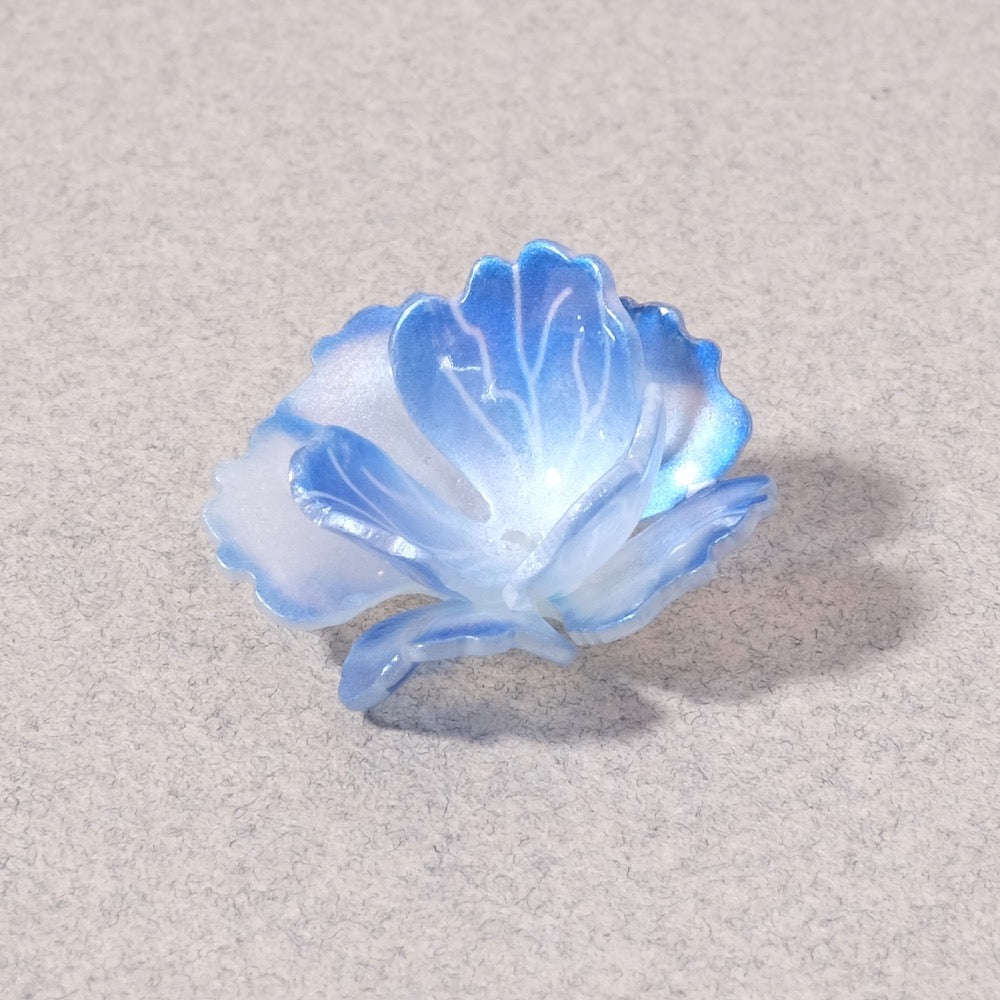 Coupelle Fleur double pétales en acrylique bleu dégradé