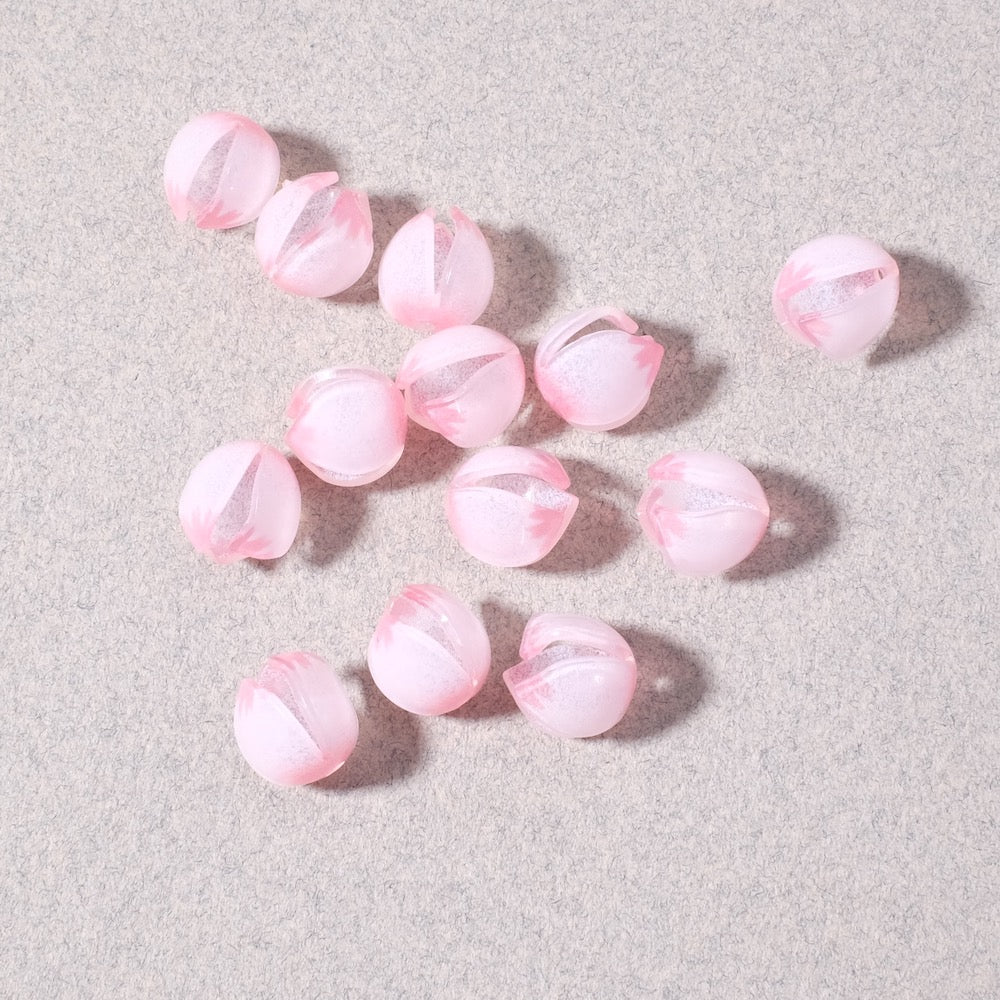 2 coupelles bouton de fleur de lotus en acrylique rose.