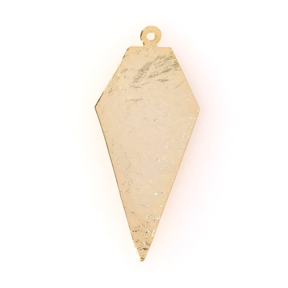 Pendentif Triangle texture Granite en laiton doré à l'or fin 24K Premium