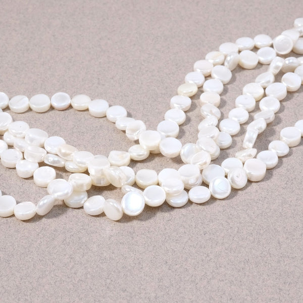10 Perles Nacre Palets 15mm - Turquoise Bleu - Pour Créations DIY