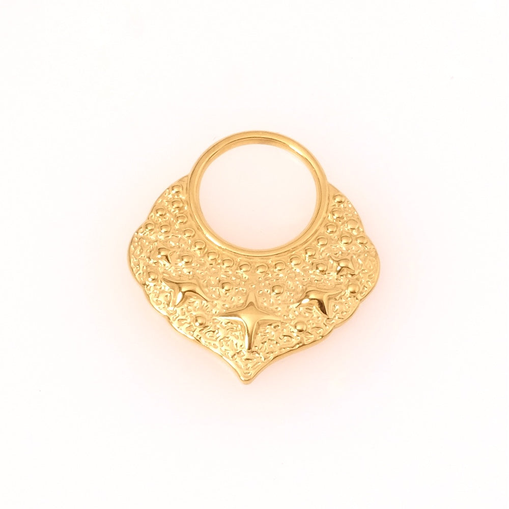 Pendentif goutte étoilée en acier inoxydable doré 18K.
