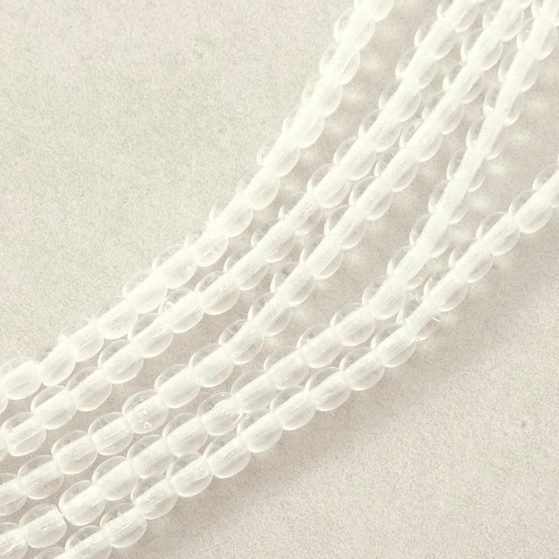 Fil de perles rondes transparentes de 4mm.