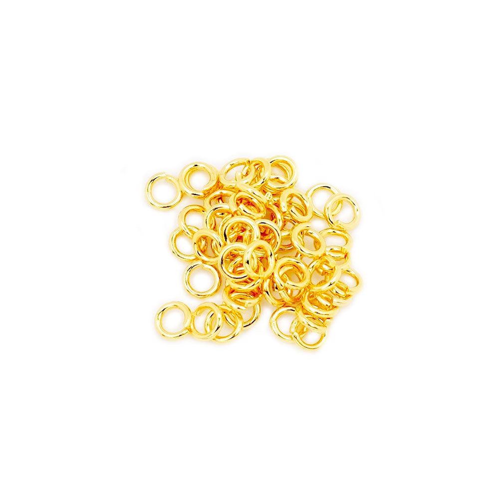 50 anneaux 5mm en laiton doré à l'or fin 24K Qualité Premium
