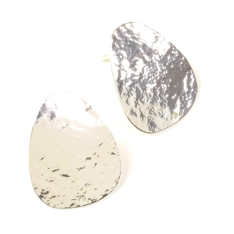 Boucles d'oreilles clous Texture Granite en laiton Argenté 925 Premium