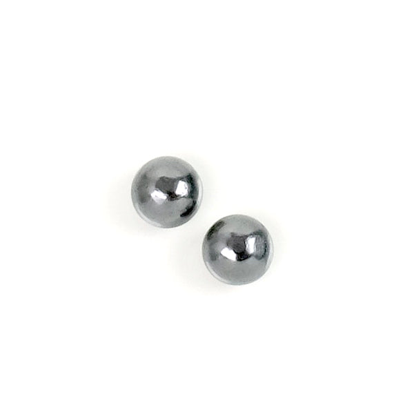 Deux cabochons ronds en hématite naturelle de 4mm.