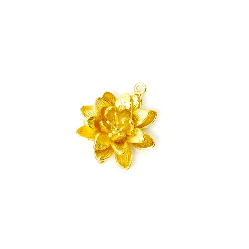 Pendentif Fleur en laiton doré à l'or fin 24K