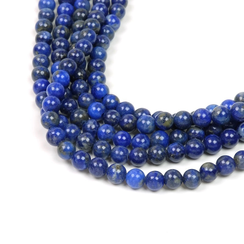 Fil de 38cm de perles naturelles rondes 4mm en Lapis Lazuli