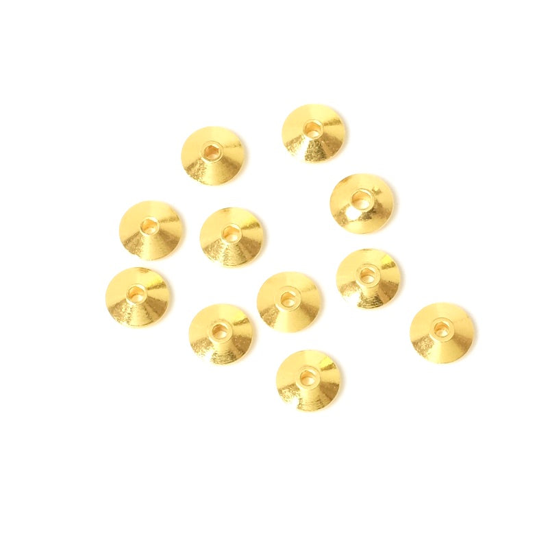 10 perles Toupies 5,8mm en Laiton doré à l'or fin 24K