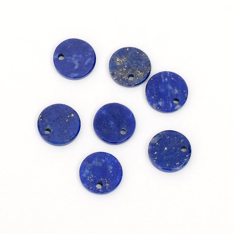 Pendentif sequin rond 8mm en  pierre naturelle Lapis Lazuli