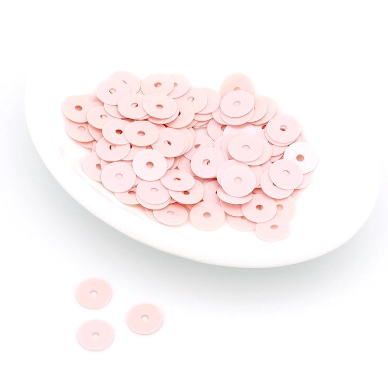 Lot de 8 grammes de sequins pastilles Heishi en acrylique Rose