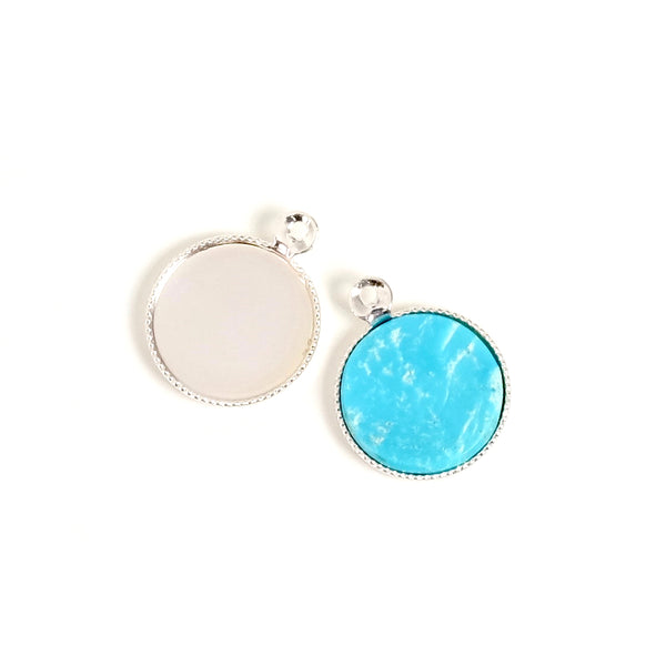 Lot De 36 Plateaux Pendentifs Ronds Plaqués Or 14k - 3 Tailles, Supports Pour Cabochons, Création Bijoux