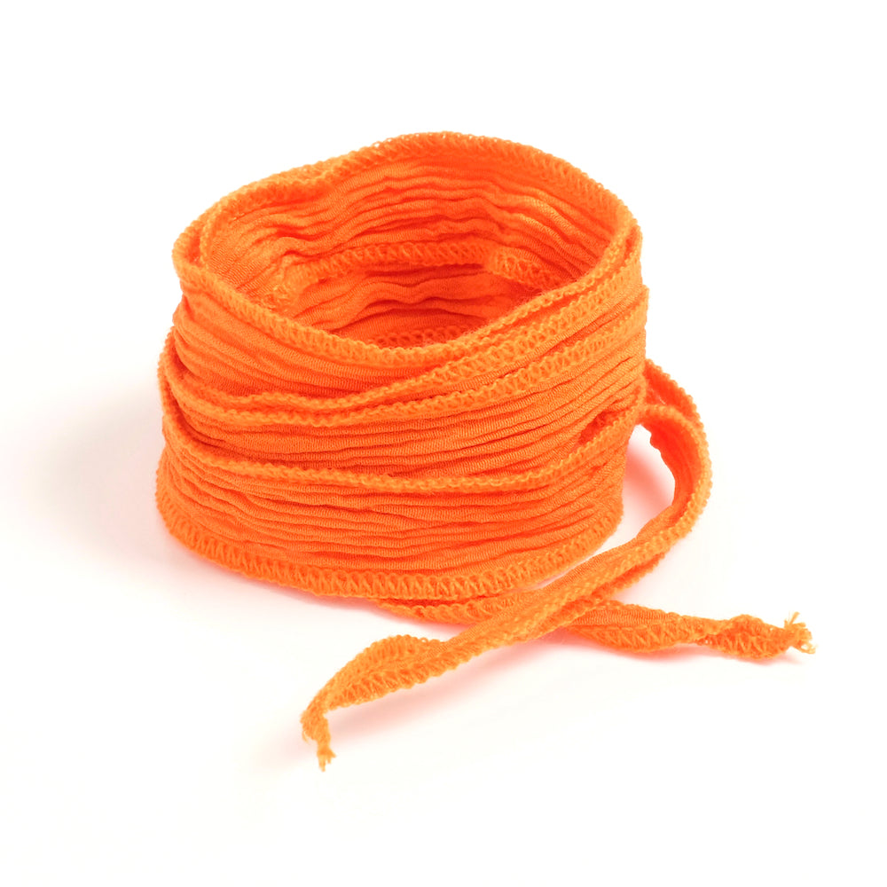Ruban de soie teint à la main - Orange