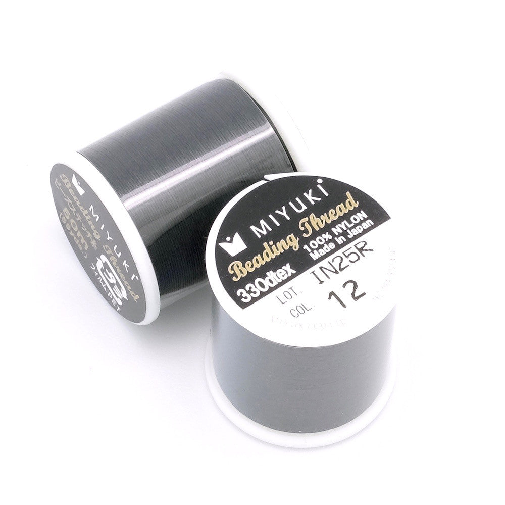 Bobine de fil nylon Miyuki noir 0,25mm pour perlage.