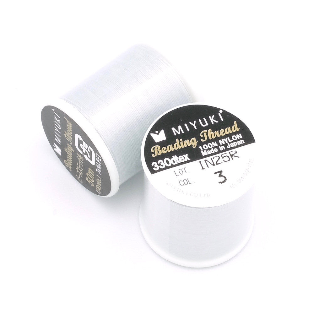 Bobine de fil nylon Miyuki Beading thread argenté 0,25mm N°3.