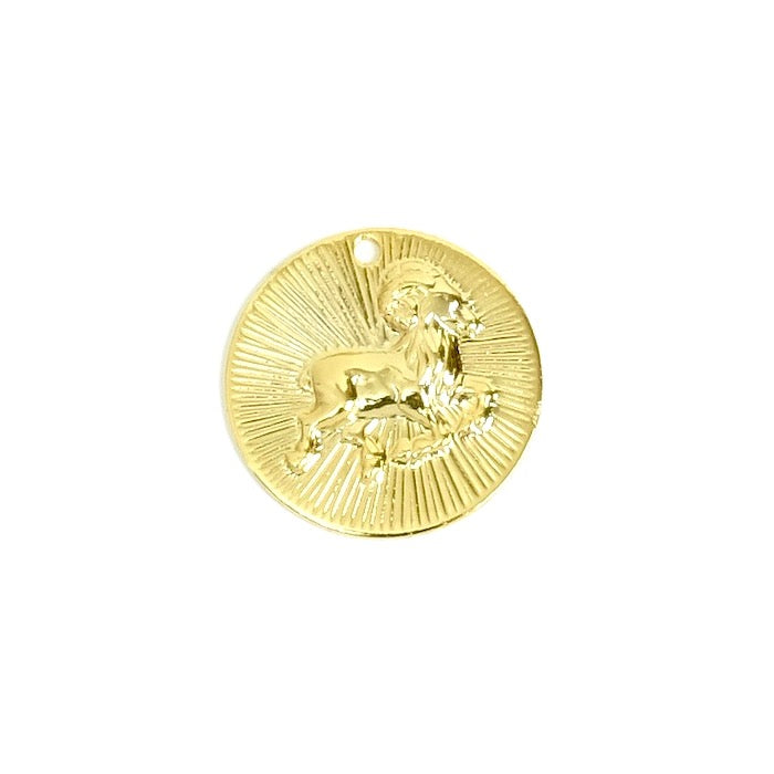 2 pendentifs signe astrologique Bélier en laiton Doré à l'or fin 24K