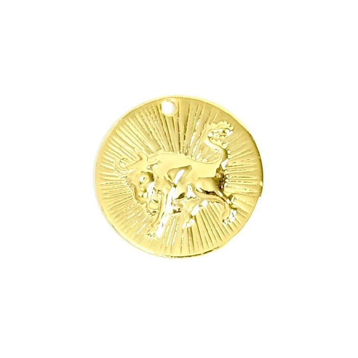 2 pendentifs signe astrologique Taureau en laiton Doré à l'or fin 24K