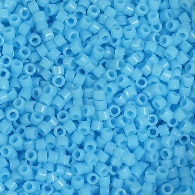 8 grammes de perles Miyuki Délica 11/0 Opaque Turquoise Blue DB0725