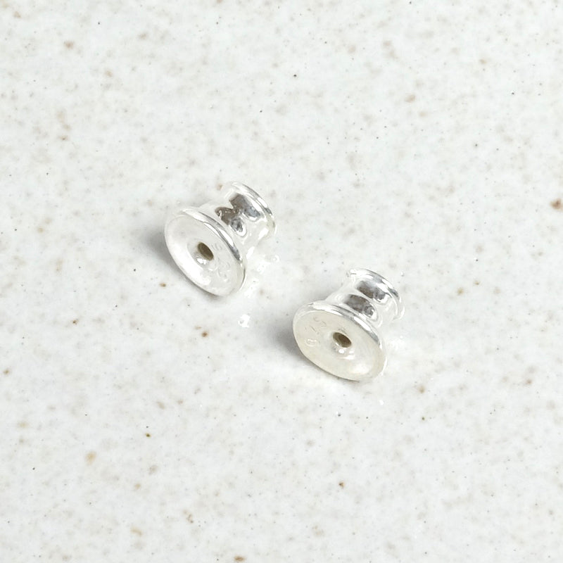 2 Fermoirs Boucles d'oreilles avec silicone en argent massif 925