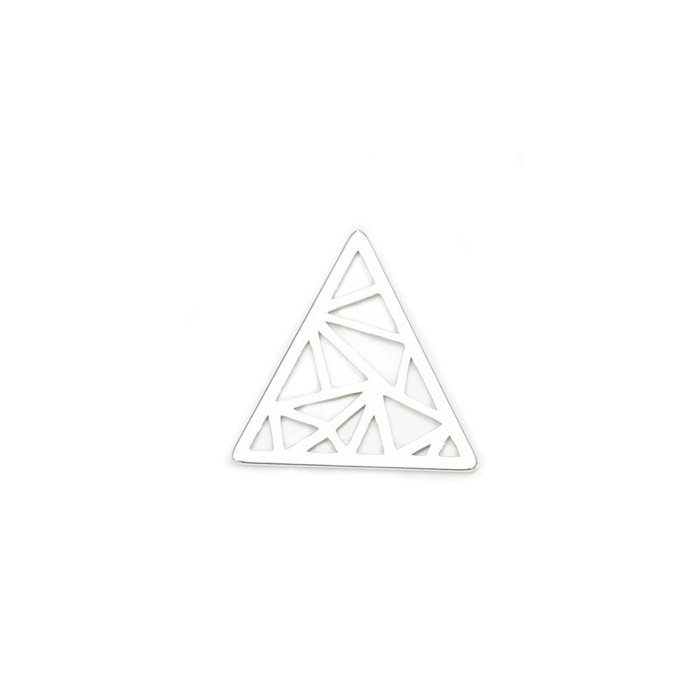 Pendentif connecteur triangle graphique en argent massif 925