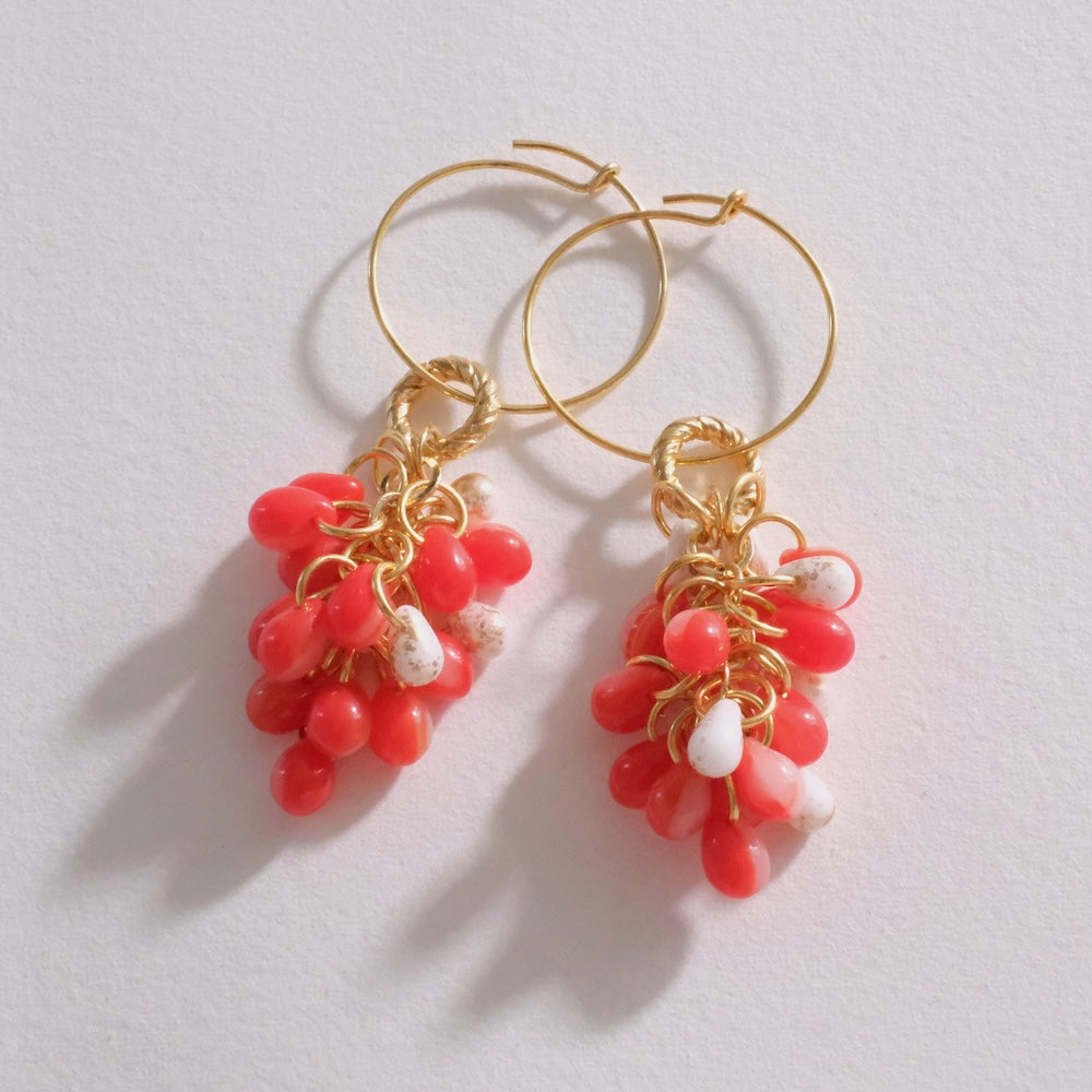 Créoles à grappe de perles — Gouttes de bohème