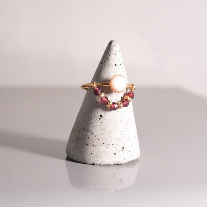 Bague nacre & grenat