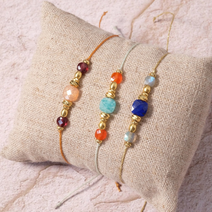 Bracelet Noeud Coulissant en Pierres Naturelles