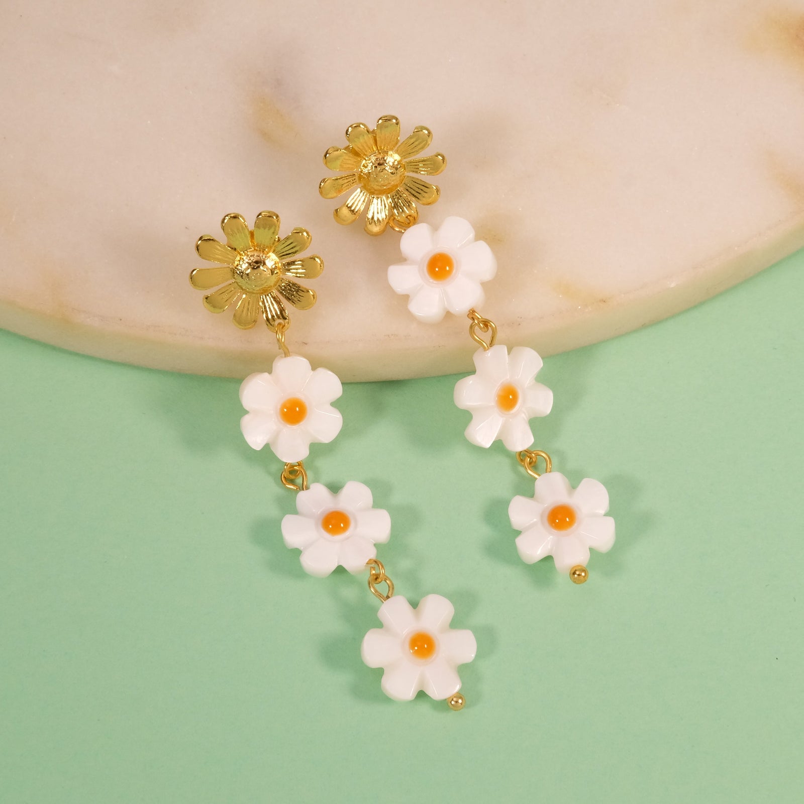 Boucles d'oreilles Cascade de Pâquerettes