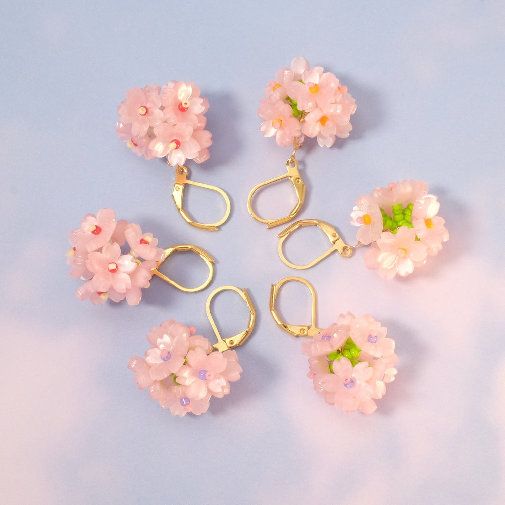 Flower Pop Boucles Grappes de Fleurs en Perles
