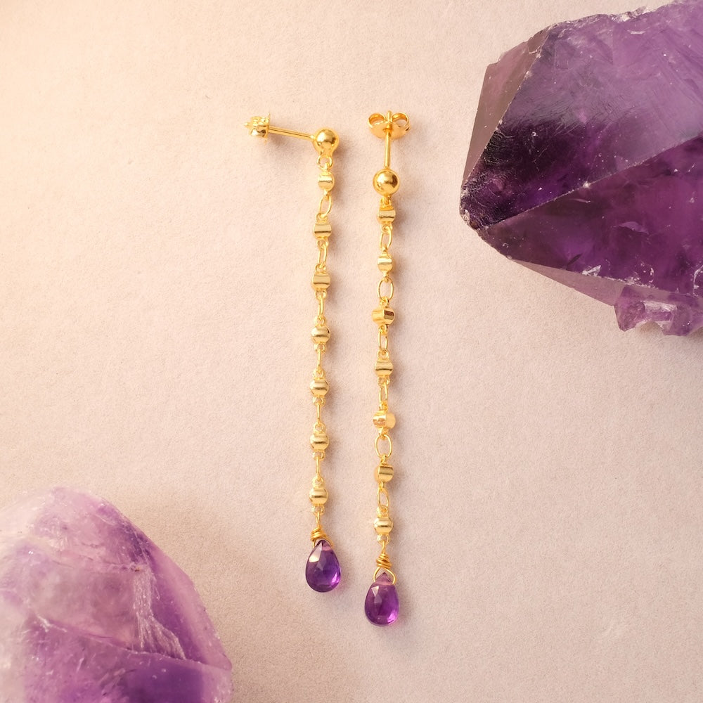 Boucles Graphiques Améthyste – Élégance Suspendue