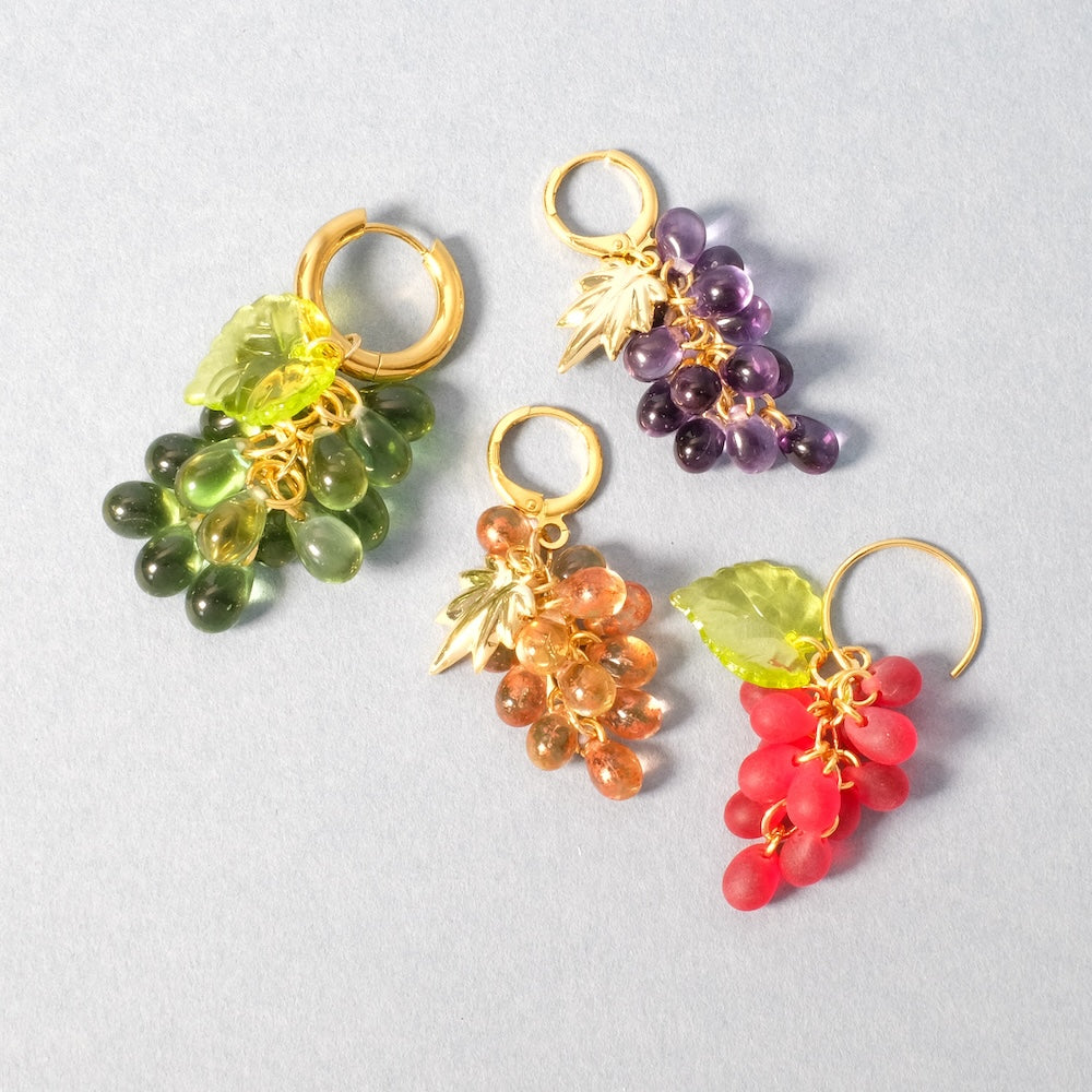 Grape Glow - Boucles d'oreilles grappes bohème