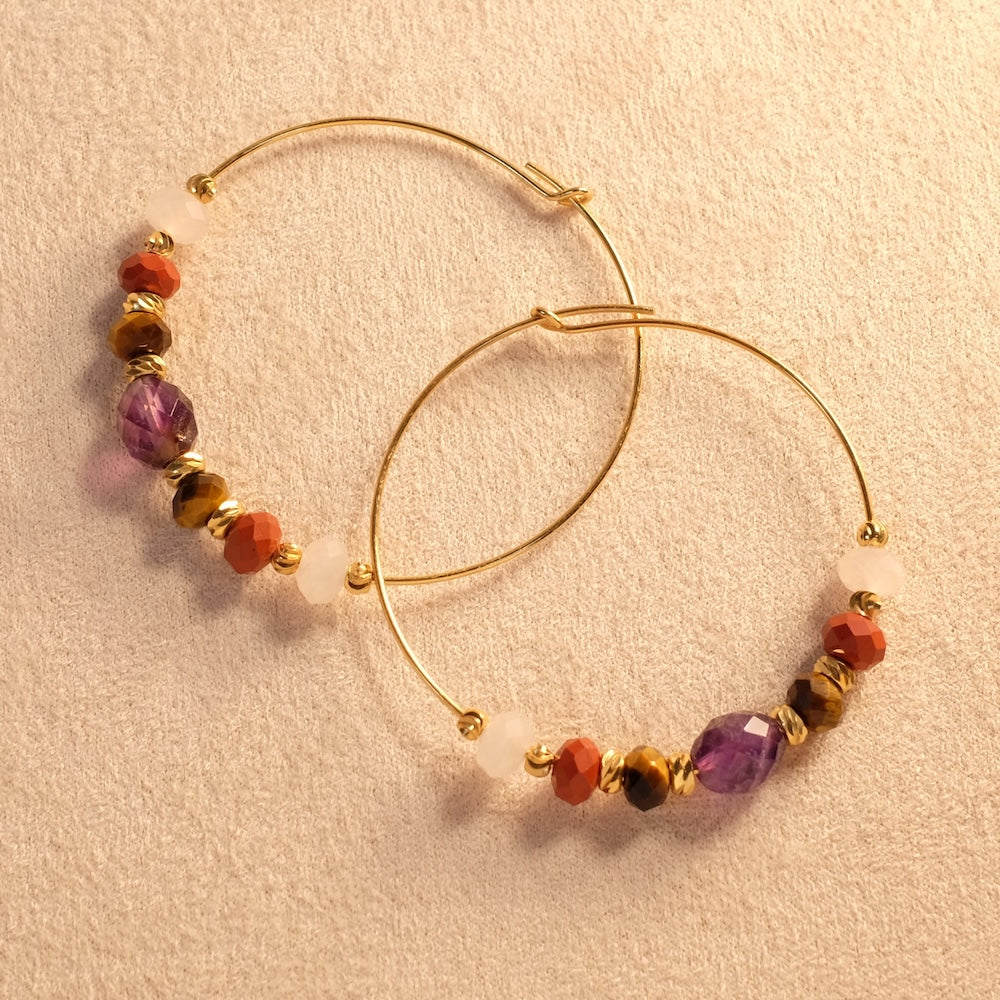 Créoles perles naturelles & dorées