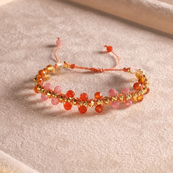 Bracelet macramé ombré en pierres naturelles