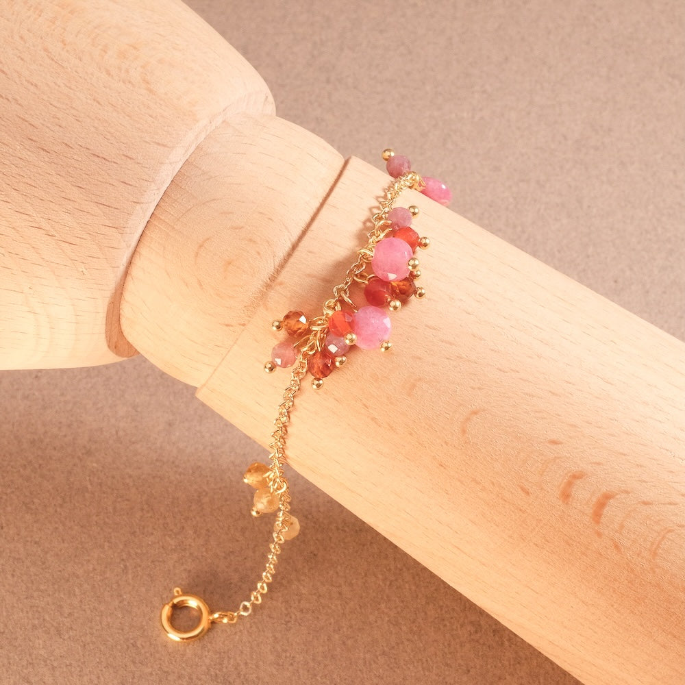 Bracelet ombré grappe de pierres naturelles