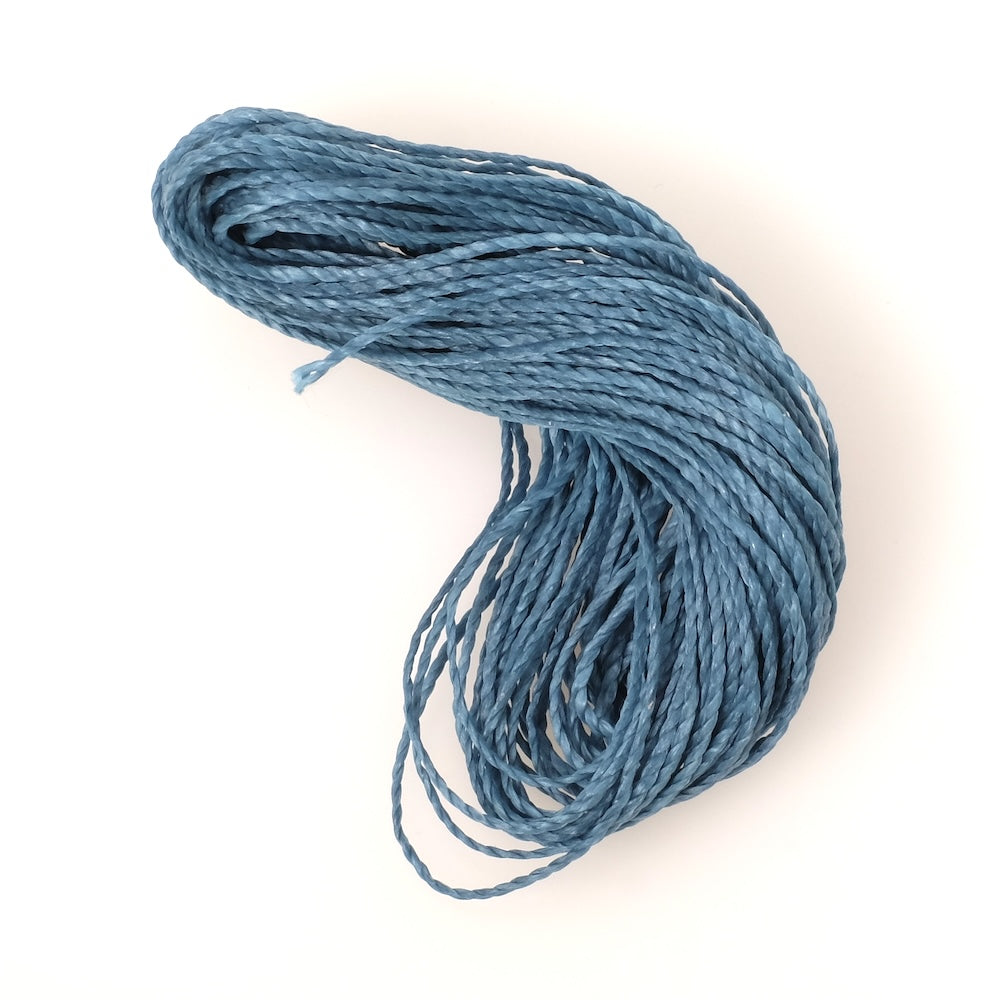 10 Mètres de fil ciré Linhasita 1mm pour micro macramé - Bleu canard
