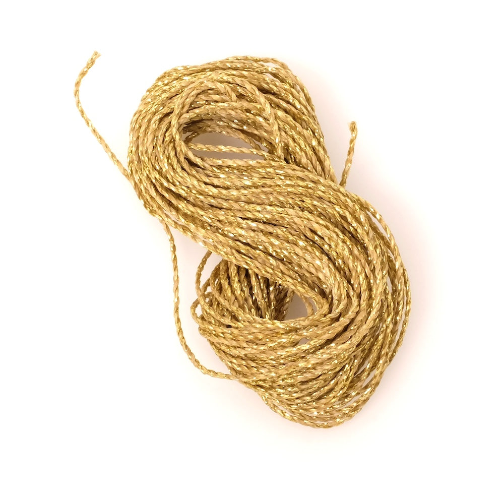 10 Mètres de fil ciré Linhasita 1mm pour micro macramé - Doré