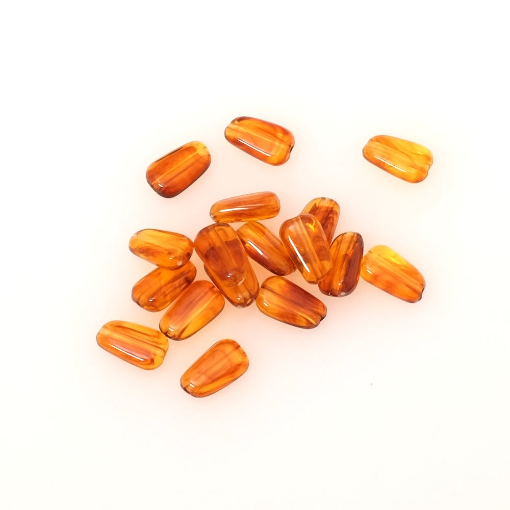 10 Perles palet ovale 12x7mm en acrylique Ambré