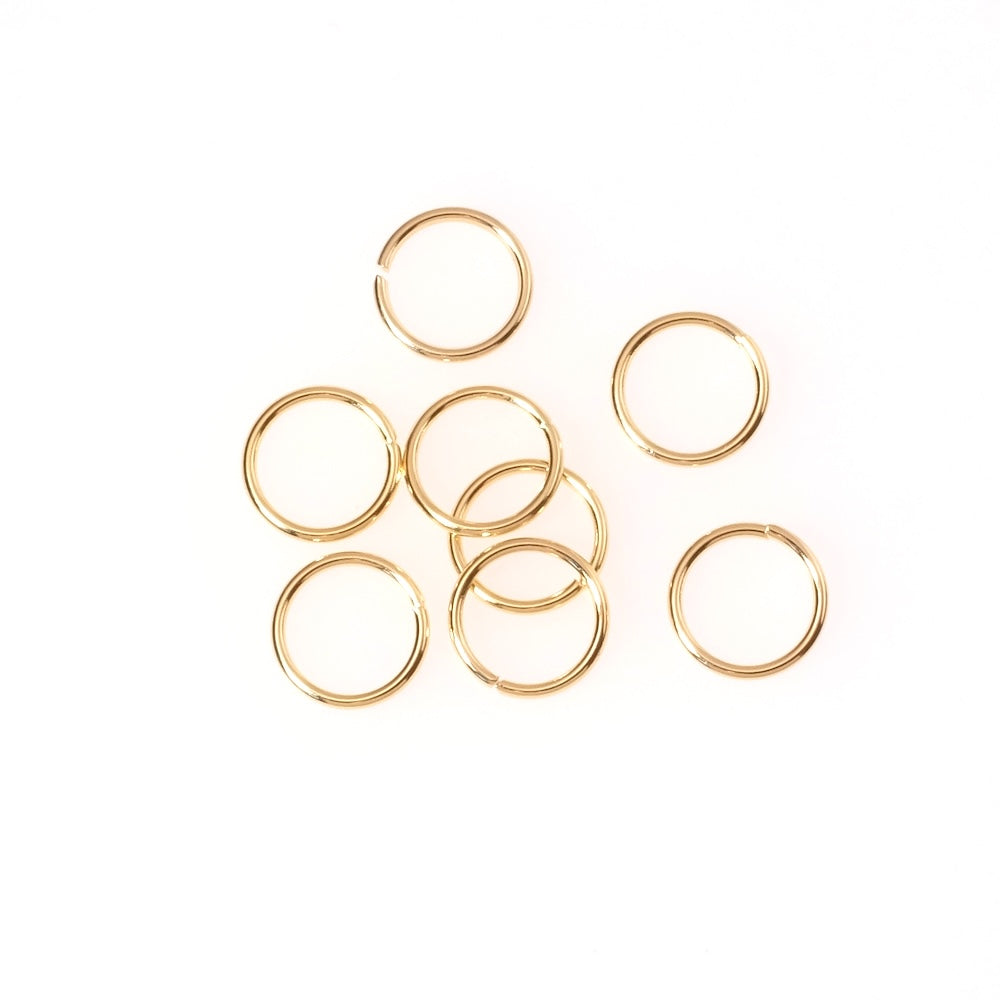 200 anneaux 10mm en acier inoxydable 304 doré