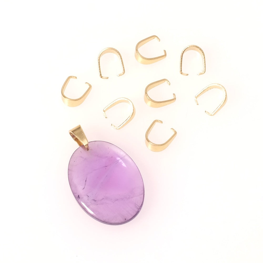 10 anneaux bélières en acier inoxydable 304 doré 18K