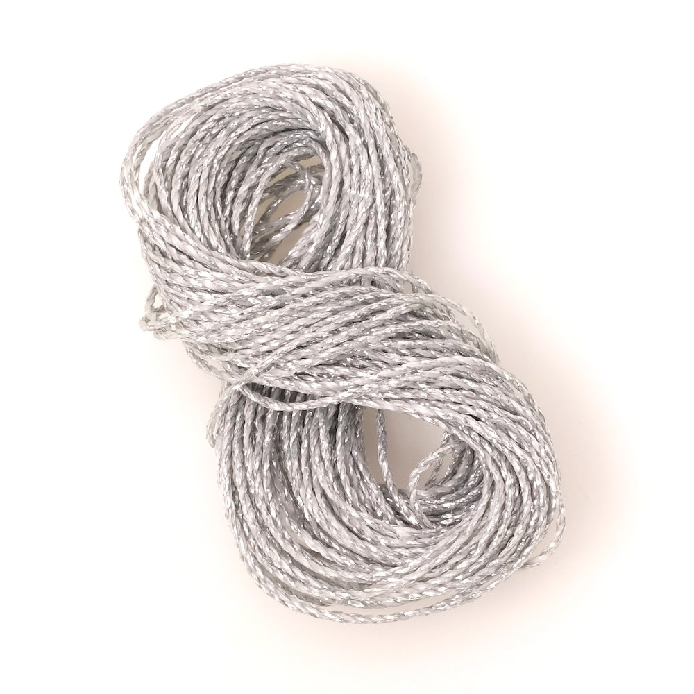 10 mètres de fil ciré Linhasita 1mm pour micro macramé - Argenté