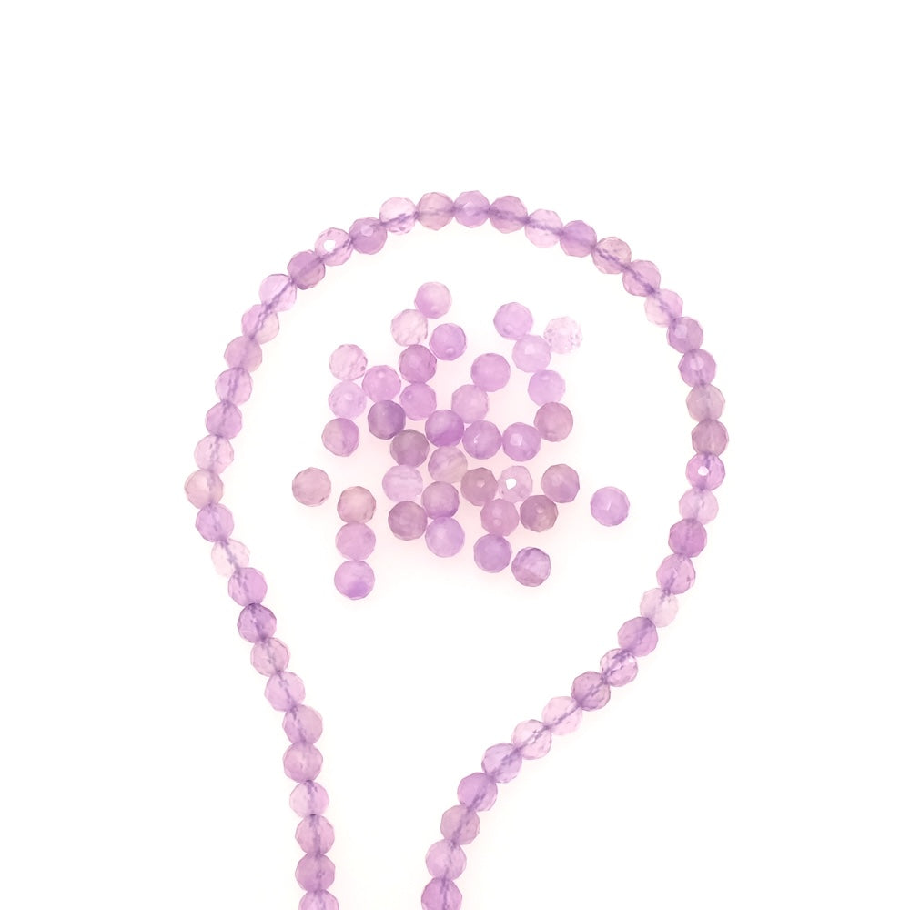 10 perles naturelles facettées 3mm en Améthyste