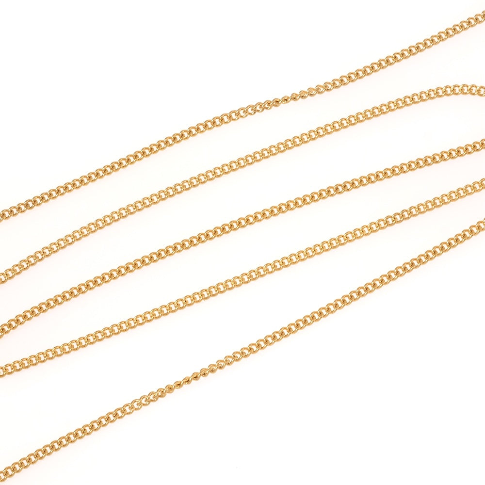 1 mètre de chaîne maillon plat gourmette en acier inoxydable 304 doré