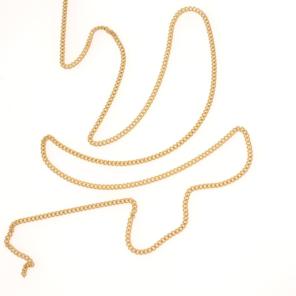 1 mètre de chaîne maillon plat gourmette en acier inoxydable 304 doré