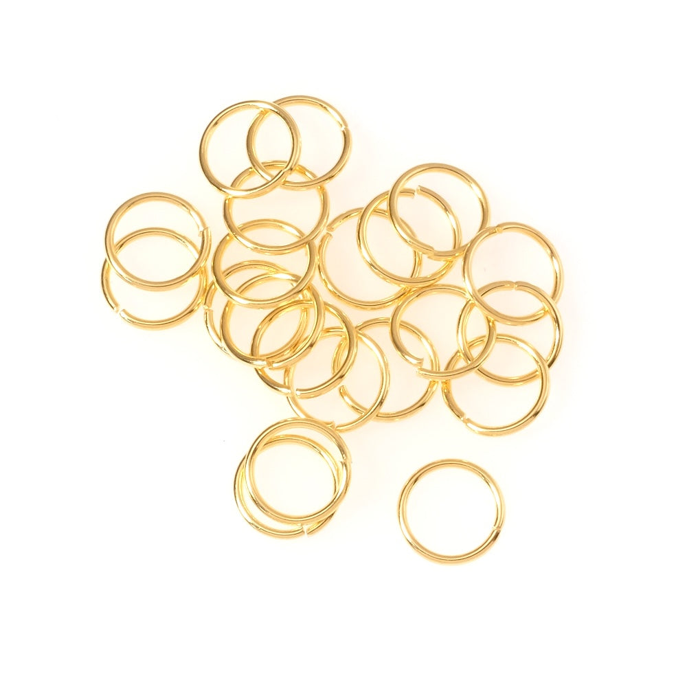 200 anneaux 10mm en acier inoxydable 304 doré