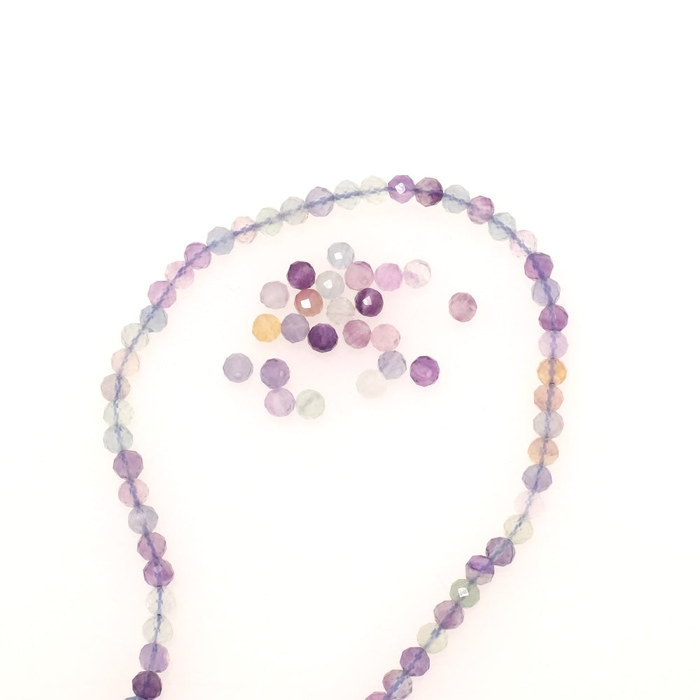 20 perles en pierre naturelle facettées 4mm en Fluorite