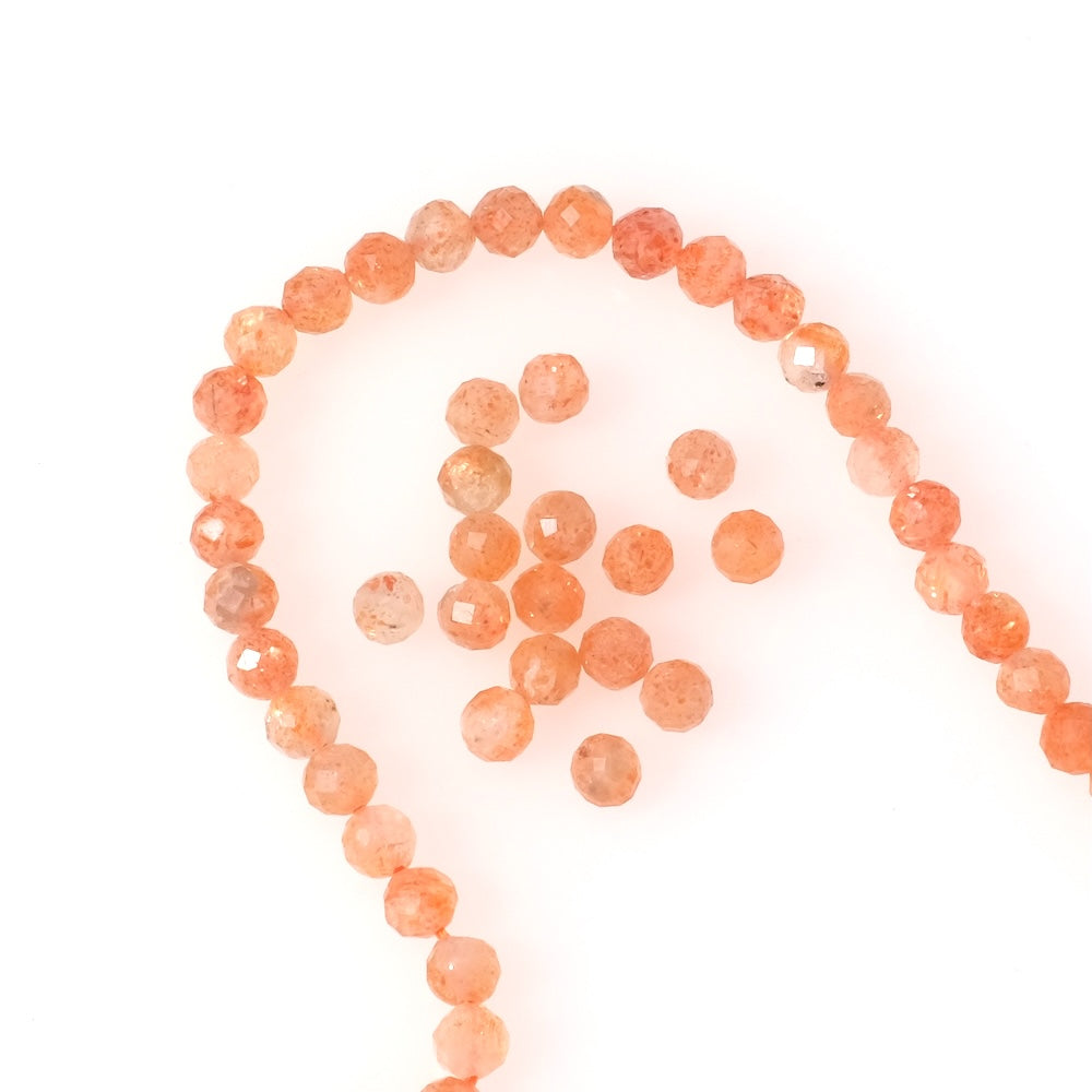 20 perles en pierres naturelles facettées 4,5mm en Pierre de soleil