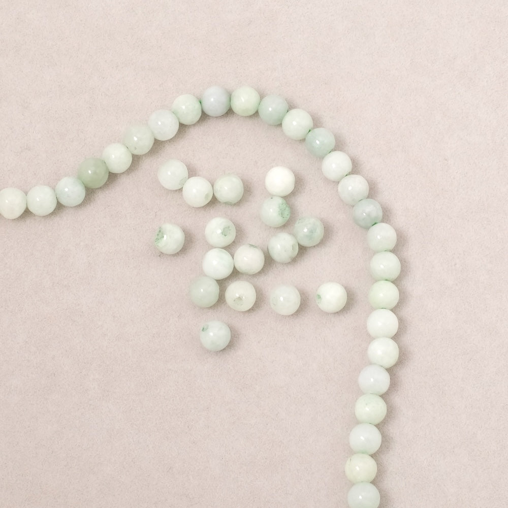 20 perles naturelles rondes 4mm en Jade Jadéite