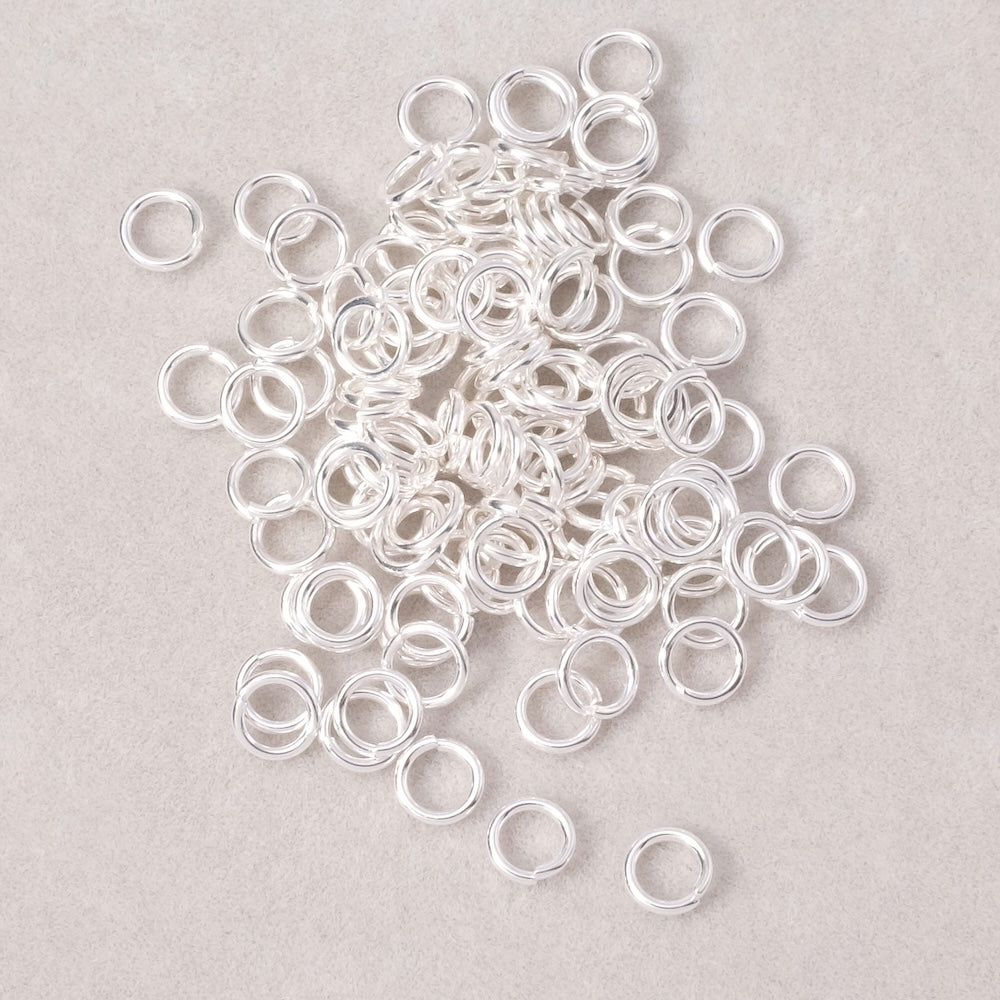 25 anneaux 5mm x 0,8mm en laiton argent 925 Qualité Premium